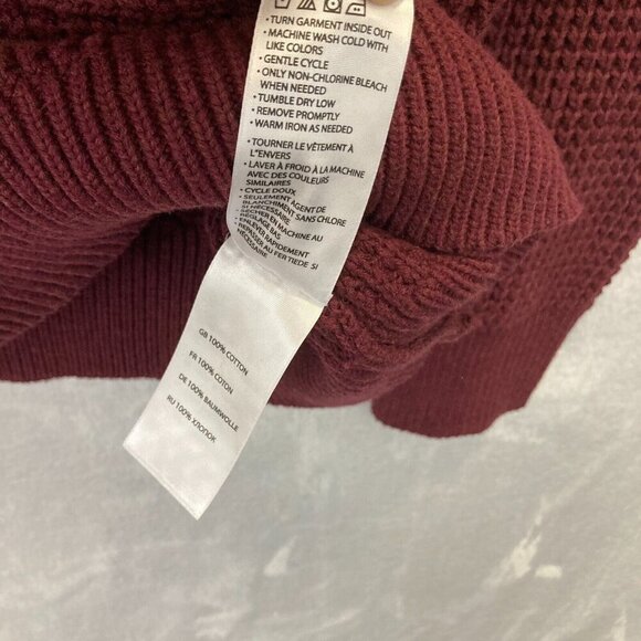 Oak Hill Heavy Chunky Knit Henley Sweater Men's 2XLT 2XL Tall Maroon Red Buttons - Picture 10 of 16